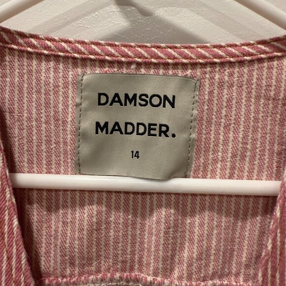 Damson Madder Pink Stripe Denim Vest - Picture 4 of 7